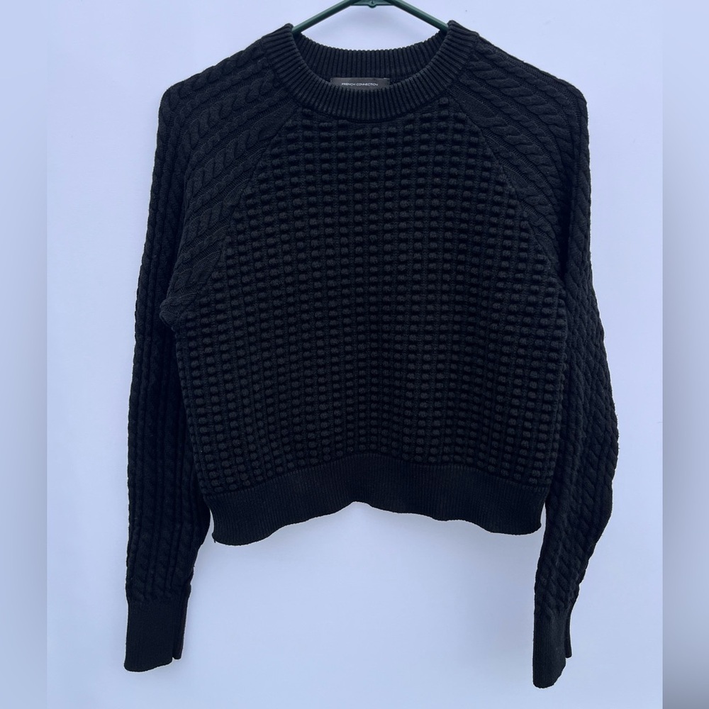 French Connection Black Textured Sweater